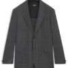 Karierte Jacke in Relaxed-Fit aus Stretchwolle