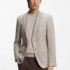 Karierte Slim-Fit-Jacke aus Baumwollmischung