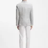 Karierte Slim-Fit-Jacke aus Leinen und Schurwolle