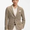 Karierte Slim-Fit-Jacke aus Schurwolle