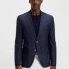 Karierte Slim-Fit-Jacke aus Schurwolle