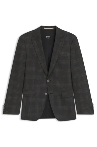 Karierte Slim-Fit-Jacke aus Schurwolle