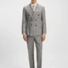 Karierte Slim-Fit-Jacke aus Schurwolle und Seide