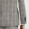 Karierte Slim-Fit-Jacke aus Schurwolle und Seide