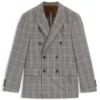Karierte Slim-Fit-Jacke aus Schurwolle und Seide