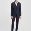 Karierter dreiteiliger Anzug in Extra-Slim-Fit aus Stretchstoff