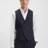 Karierter dreiteiliger Anzug in Extra-Slim-Fit aus Stretchstoff