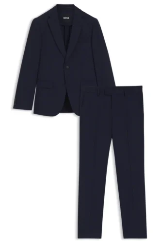 Karierter Slim-Fit-Anzug aus Stretch-Wolle