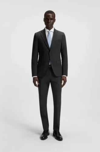 Karierter Slim-Fit-Anzug aus Stretch-Wolle