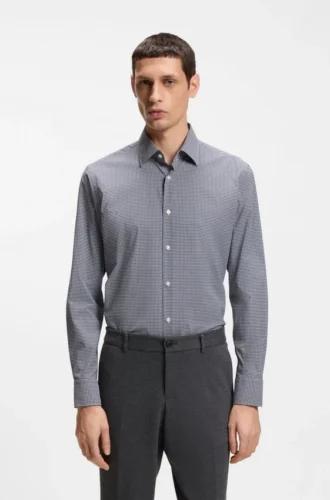 Kariertes Hemd in Regular-Fit aus Performance-Stretch-Material