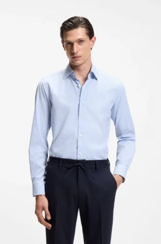 Kariertes Slim-Fit-Hemd aus Performance-Stretch-Material