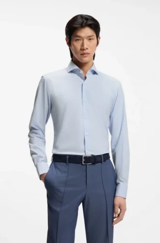 Kariertes Slim-Fit-Hemd aus Performance-Stretch-Material