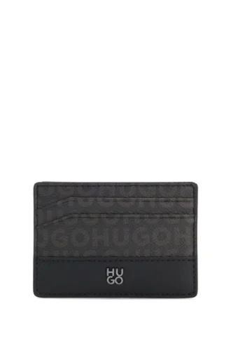 Kartenetui mit gestapeltem Logo und Monogramm-Print