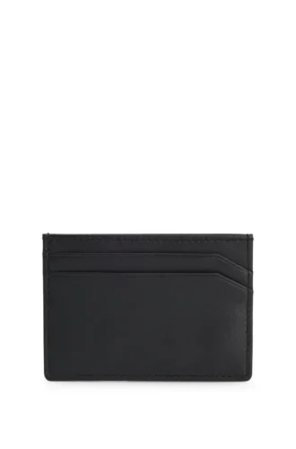 Kartenetui mit geteiltem Logo aus mattem Leder