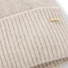 Kaschmir-Mütze mit metallischem Logo-Besatz