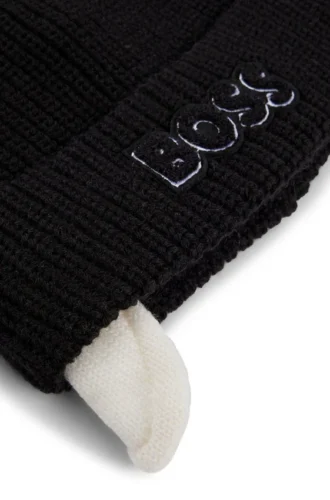 Kinder-Beanie mit Logo und Kunstfellfutter