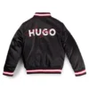 Kinder-Bomberjacke mit doppeltem Logo aus Satin