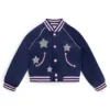 Kinder-Bomberjacke mit Markenlogo und Sternen