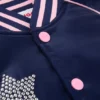 Kinder-Bomberjacke mit Markenlogo und Sternen