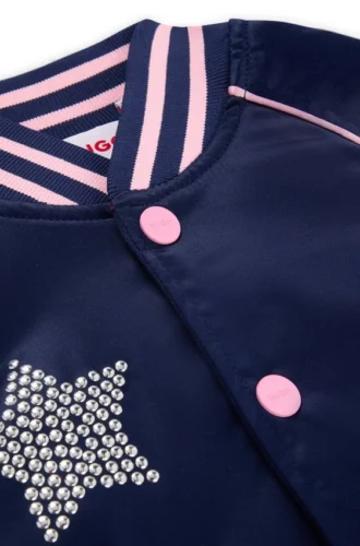 Kinder-Bomberjacke mit Markenlogo und Sternen