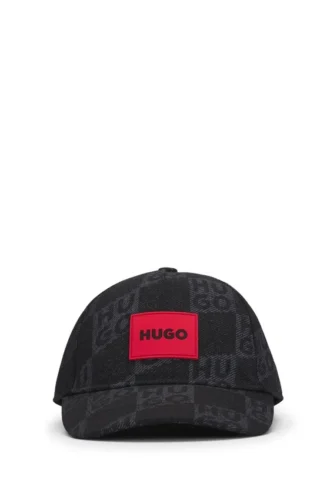 Kinder-Canvas-Cap mit übereinanderliegenden Logos und Markenlabel