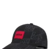 Kinder-Canvas-Cap mit übereinanderliegenden Logos und Markenlabel