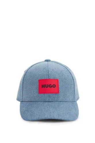 Kinder-Cap mit Logo-Applikation aus Baumwoll-Denim