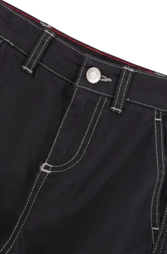 Kinder-Cargohose aus Stretch-Baumwolle mit rotem Logo-Label