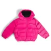 Kinder-Daunenjacke mit Kapuze und glänzendem Logo-Print