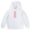 Kinder-Hoodie aus Baumwollmischung mit Logos im Marker-Stil