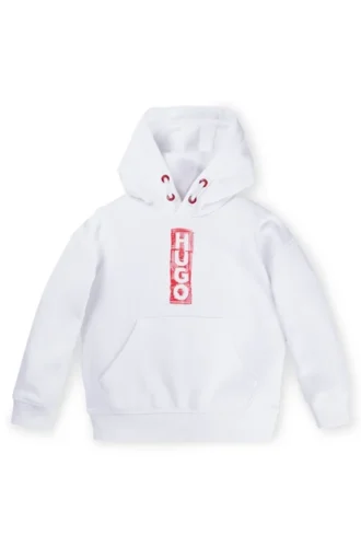 Kinder-Hoodie aus Baumwollmischung mit Logos im Marker-Stil