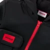 Kinder-Hoodie aus Stretch-Baumwolle mit Reißverschluss und rotem Logo-Label