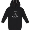 Kinder-Hoodie-Kleid aus Stretch-Baumwolle mit charakteristischem Print