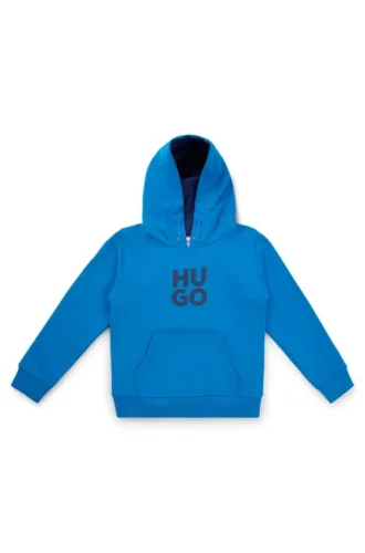 Kinder-Hoodie mit gestapeltem Logo aus Baumwollmischung
