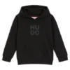 Kinder-Hoodie mit gestapeltem Logo aus Baumwollmischung