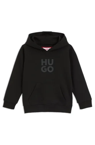 Kinder-Hoodie mit gestapeltem Logo aus Baumwollmischung