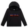 Kinder-Hoodie mit gesticktem Logo im Farbverlauf