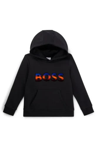 Kinder-Hoodie mit gesticktem Logo im Farbverlauf