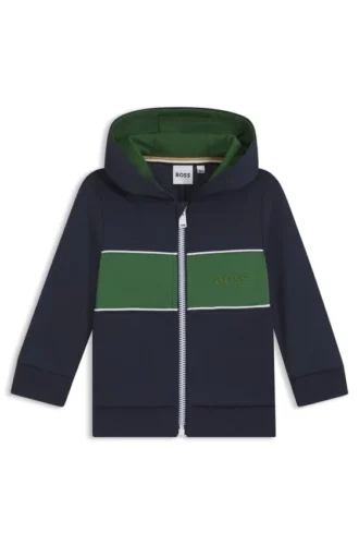 Kinder-Hoodie mit gesticktem Logo und Reißverschluss vorne