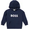 Kinder-Hoodie mit kontrastierendem Logo in lockerer Passform