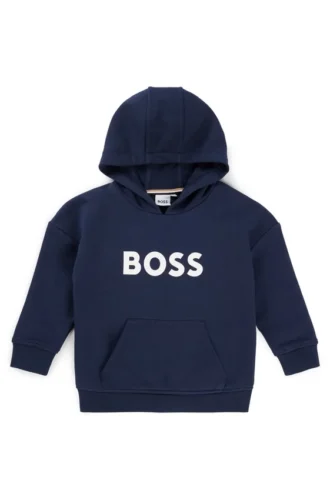 Kinder-Hoodie mit kontrastierendem Logo in lockerer Passform