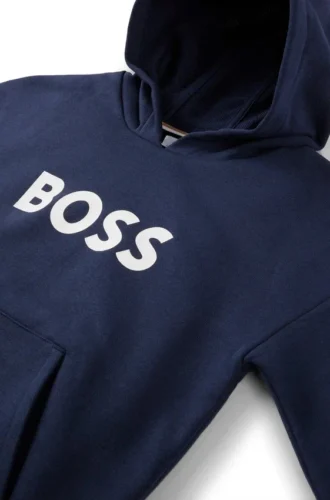 Kinder-Hoodie mit kontrastierendem Logo in lockerer Passform