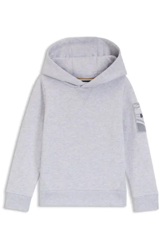 Kinder-Hoodie mit Logo-Applikation aus Baumwollmischung