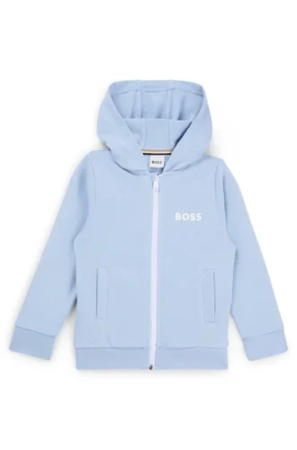 Kinder-Hoodie mit Reißverschluss und Logo-Print aus Baumwollmischung