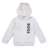 Kinder-Hoodie mit Reißverschluss und Logo-Print aus Baumwollmischung