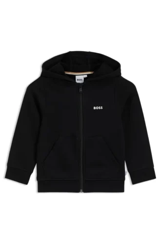 Kinder-Hoodie mit Reißverschluss und Logo-Print aus Baumwollmischung