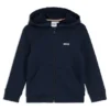 Kinder-Hoodie mit Reißverschluss und Logo-Print aus Baumwollmischung Kinder-Hoodie mit Reißverschluss und Logo-Print aus Baumwollmischung