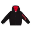 Kinder-Hoodie mit Reißverschluss und Logo-Print aus Baumwollmischung