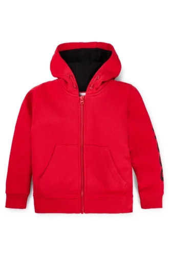 Kinder-Hoodie mit Reißverschluss und Logo-Print aus Baumwollmischung