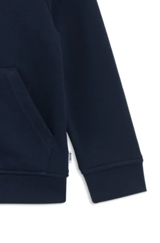 Kinder-Hoodie mit Reißverschluss und Logo-Print aus Baumwollmischung